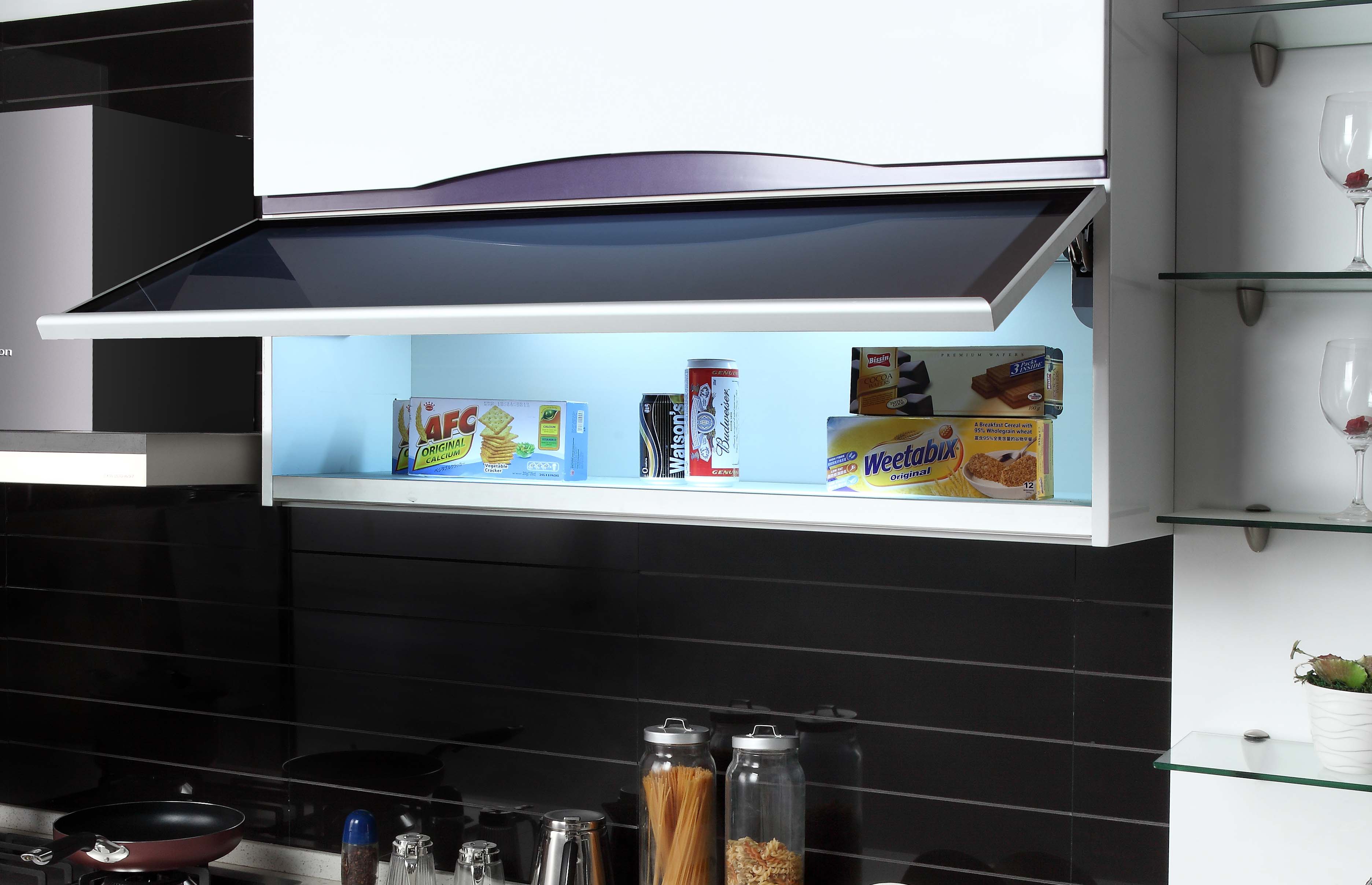 lacquer chipboard contemporary kitchen wall cabinet 18mm