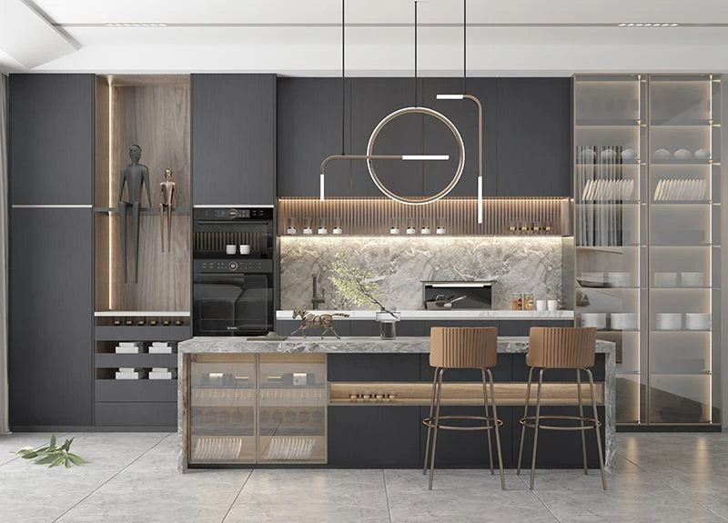 dark kitchen cabinets