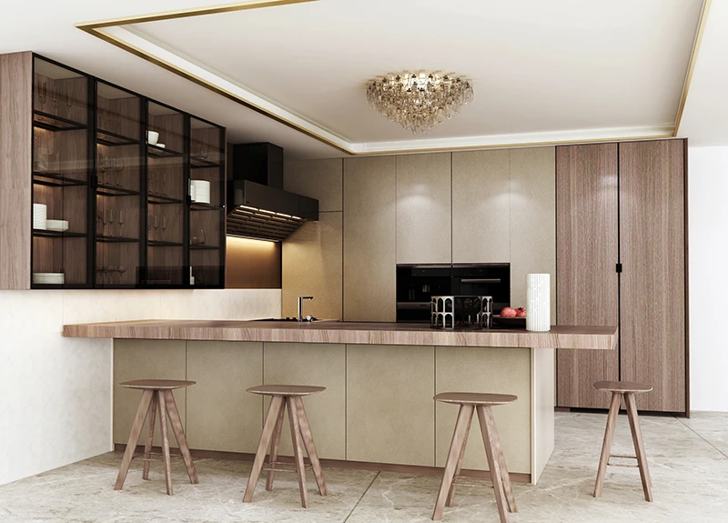 product-800-575 modern U shaped melamine kitchen cabinets