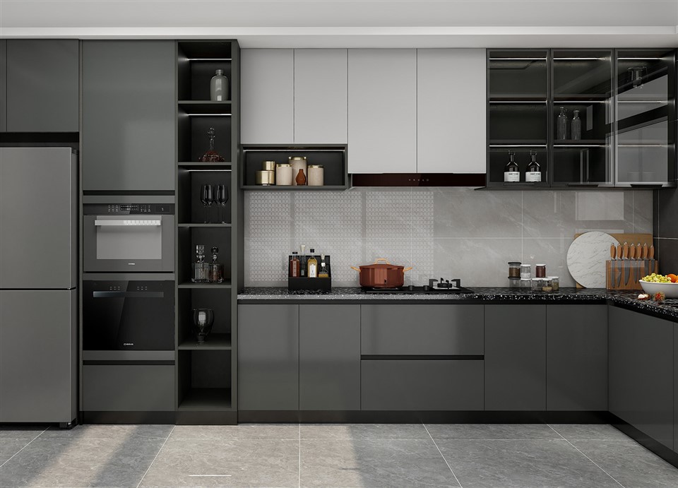 Black Lacquer Kitchen Cabinets
