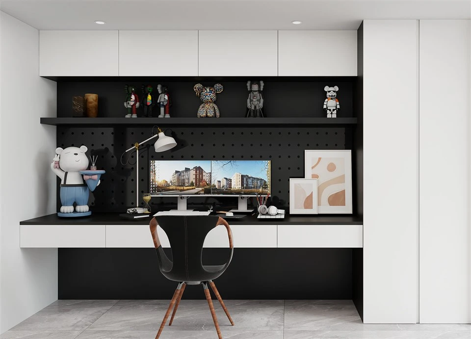 Matte White Bookshelf Cabinet