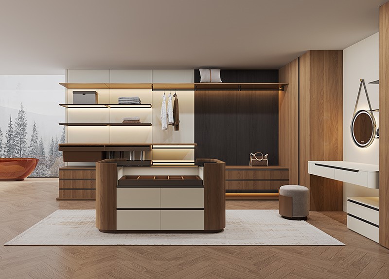 walnut color walk in closet walnut color walk in closet