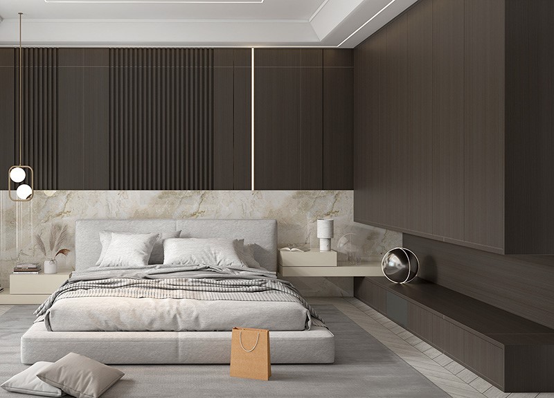 Dark Walnut Modern Wardrobe Dark Walnut Modern Wardrobe