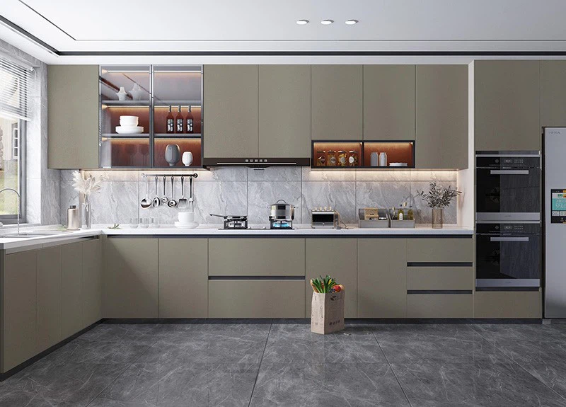 PET film kitchen cabinet PET film kitchen cabinet