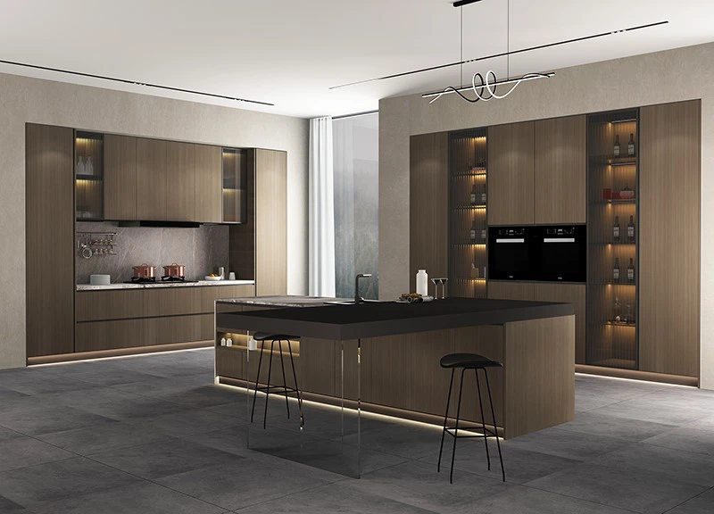 wood grain PET kitchen cabinet wood grain PET kitchen cabinet