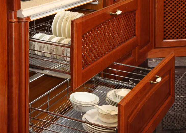 luxury drawer solid wood kitchen cabinet wholesale
