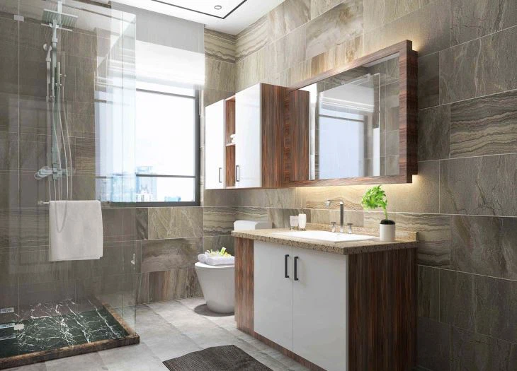 Wood Grain Bathroom Vanities