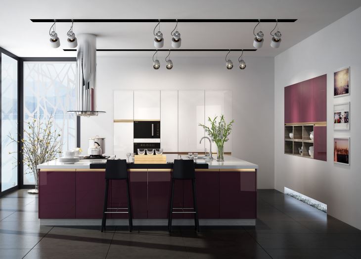 Lacquered MDF Kitchen Cabinets