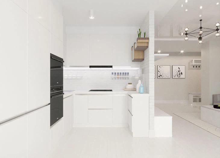 Lacquer Handleless Kitchen Cabinet