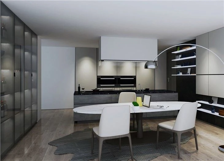 Gray Lacquer Modular Cabinets