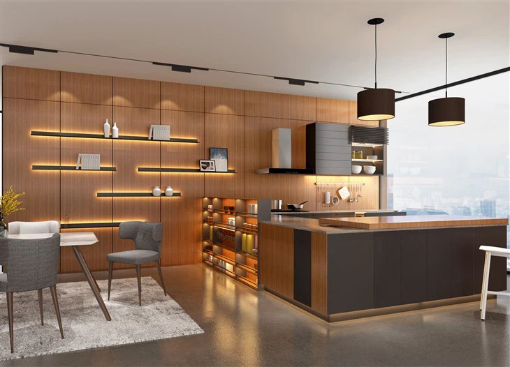 PVC U Shaped Kitchen Cabinet