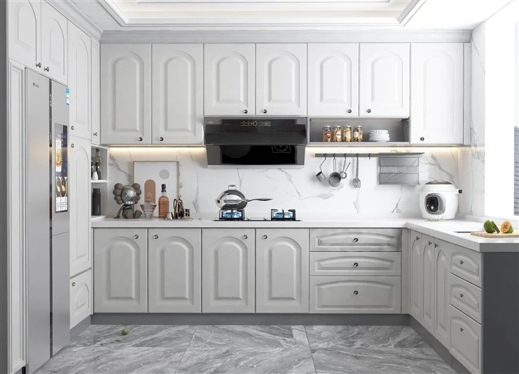 White Membrane Kitchen Cabinet