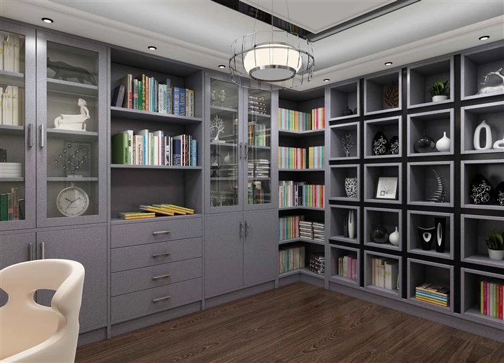 Grey Home Office Cabinets